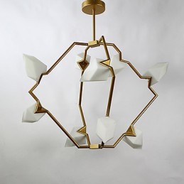 Neun Licht Post Moderne Metall mit Glas Pfirsich Kronleuchter Lampe die Kantine Schmücken Pendelleuchte