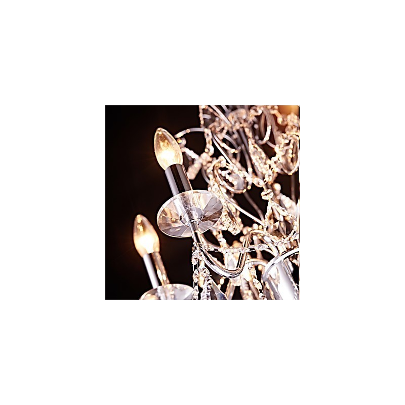 Modernes, zeitgenössisches, traditionelles, klassisches Landhaus-Chrom-Element für Kristall-Metall-Kronleuchter