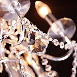 Modernes, zeitgenössisches, traditionelles, klassisches Landhaus-Chrom-Element für Kristall-Metall-Kronleuchter