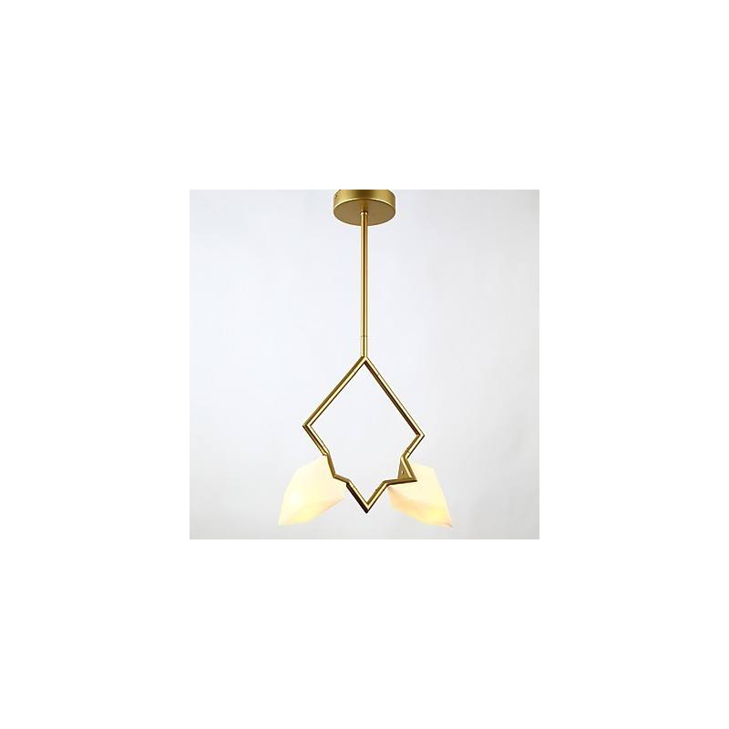 2 Licht Post Modern Metall mit Glas Pfirsich Kronleuchter Lampe die Kantine Dekorieren Pendelleuchte