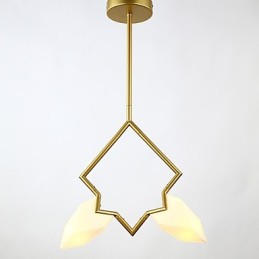 2 Licht Post Modern Metall mit Glas Pfirsich Kronleuchter Lampe die Kantine Dekorieren Pendelleuchte