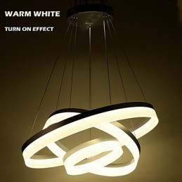 Runde Kronleuchter Lichter Beleuchtung Moderne Acryl Lampen Luxuriöse Drei Ringe Decke Leuchten