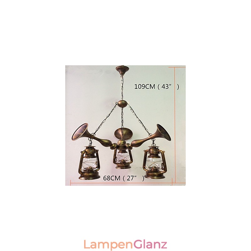 Rustikale Lodge Vintage Retro Country Globe Malerei Feature für Mini-Stil Designer Metall Kronleuchter