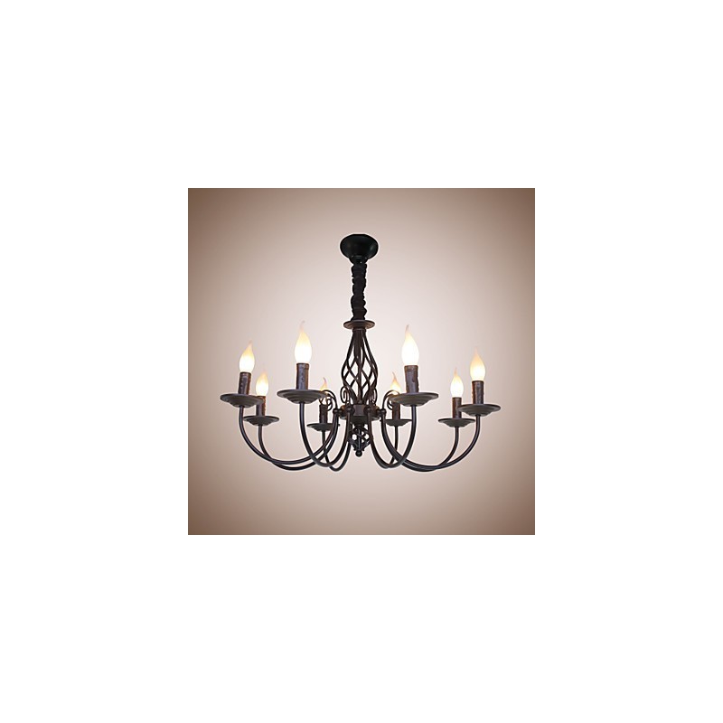 Europäische einfache Eisenlampe Kerzenlampe 8 Kronleuchter