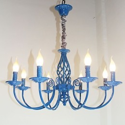 Europäische einfache Eisenlampe Kerzenlampe 8 Kronleuchter