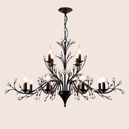 12 Lichter Kristall Kronleuchter Modern Zeitgenössisch Traditionell Klassisch Vintage Retro Country Malerei Feature
