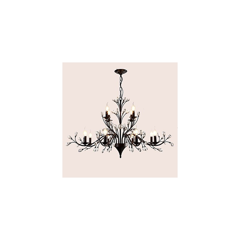 12 Lichter Kristall Kronleuchter Modern Zeitgenössisch Traditionell Klassisch Vintage Retro Country Malerei Feature