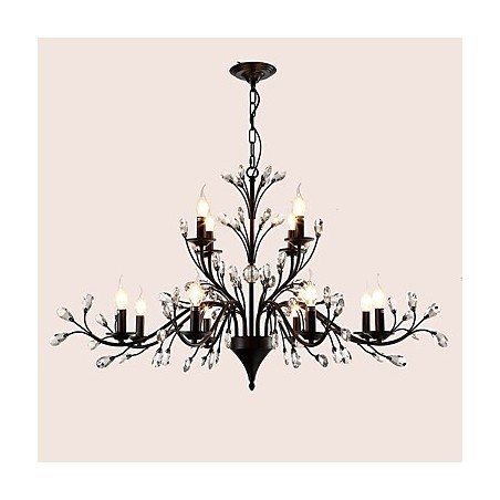 12 Lichter Kristall Kronleuchter Modern Zeitgenössisch Traditionell Klassisch Vintage Retro Country Malerei Feature 12 Lichter Kristall Kronleuchter Modern Zeitgenössisch Traditionell Klassisch Vintage Retro Country Malerei Feature