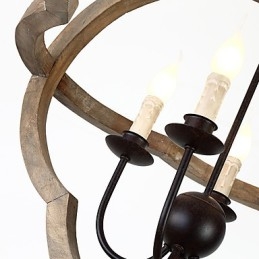 Vintage Metall American Industrial Loft Malerei Farbe Holz Kronleuchter Lampe die Indoor Dekorieren Pendelleuchte