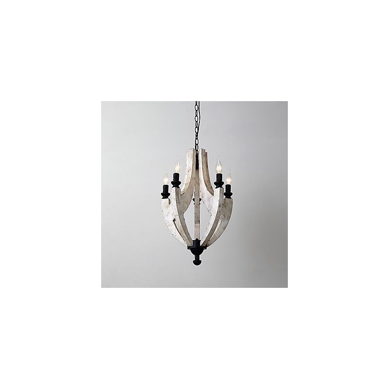 Vintage Malerei Feature Mini Stil Holz Bambus Kronleuchter Lampe die Dekorieren Pendelleuchte