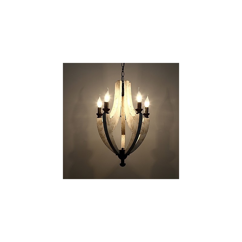 Vintage Malerei Feature Mini Stil Holz Bambus Kronleuchter Lampe die Dekorieren Pendelleuchte