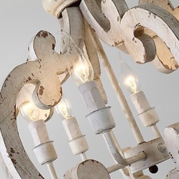 Vintage Malerei Feature Mini Stil Holz Bambus Kronleuchter Lampe die Dekorieren Pendelleuchte