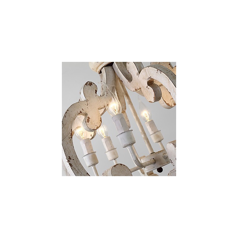 Vintage Malerei Feature Mini Stil Holz Bambus Kronleuchter Lampe die Dekorieren Pendelleuchte