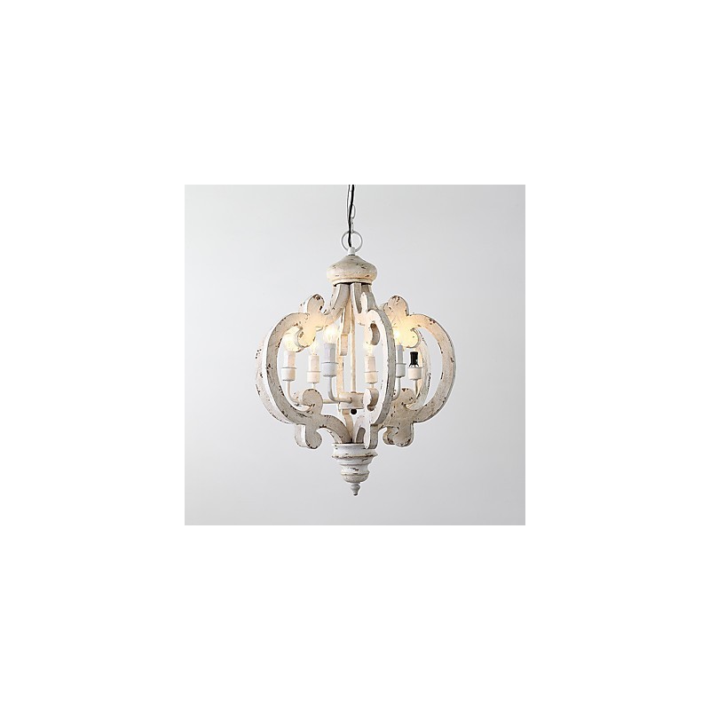 Vintage Malerei Feature Mini Stil Holz Bambus Kronleuchter Lampe die Dekorieren Pendelleuchte