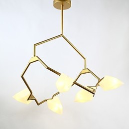Fünf Licht Post Moderne Metall mit Glas Pfirsich Kronleuchter Lampe die Kantine Schmücken Pendelleuchte