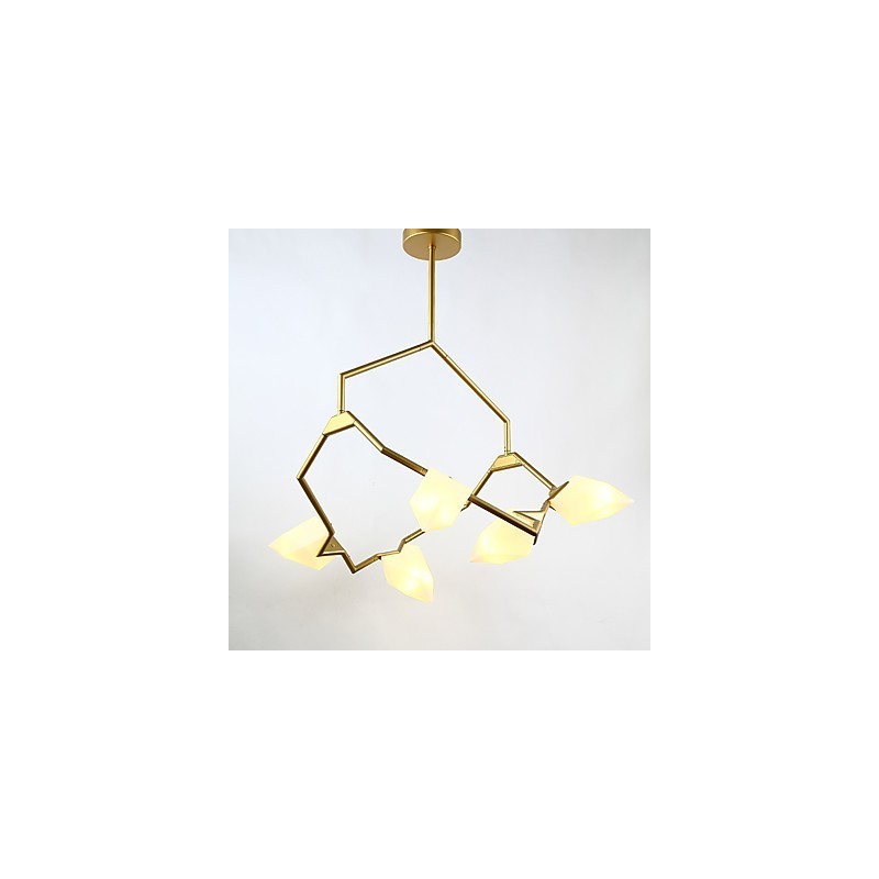 Fünf Licht Post Moderne Metall mit Glas Pfirsich Kronleuchter Lampe die Kantine Schmücken Pendelleuchte