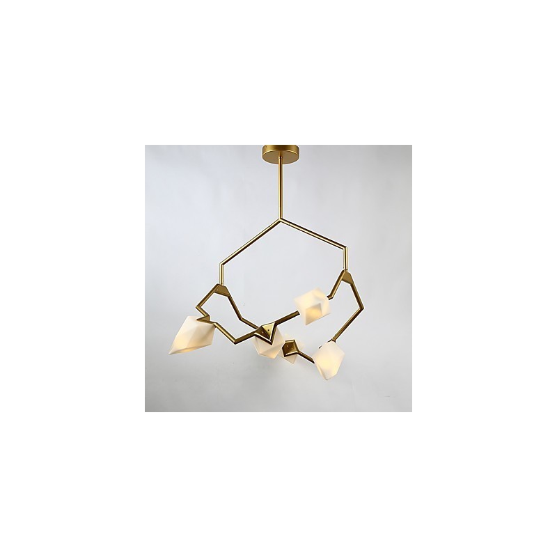 Fünf Licht Post Moderne Metall mit Glas Pfirsich Kronleuchter Lampe die Kantine Schmücken Pendelleuchte