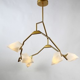 Fünf Licht Post Moderne Metall mit Glas Pfirsich Kronleuchter Lampe die Kantine Schmücken Pendelleuchte