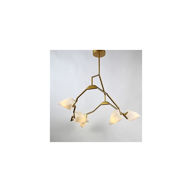 Fünf Licht Post Moderne Metall mit Glas Pfirsich Kronleuchter Lampe die Kantine Schmücken Pendelleuchte