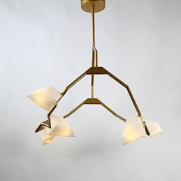 Fünf Licht Post Moderne Metall mit Glas Pfirsich Kronleuchter Lampe die Kantine Schmücken Pendelleuchte