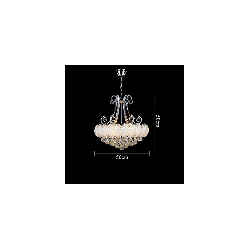Moderner Luxus-Kronleuchter, Kristall-Pendelleuchte, Durchmesser 50 cm, enthält 8 Glühbirnen