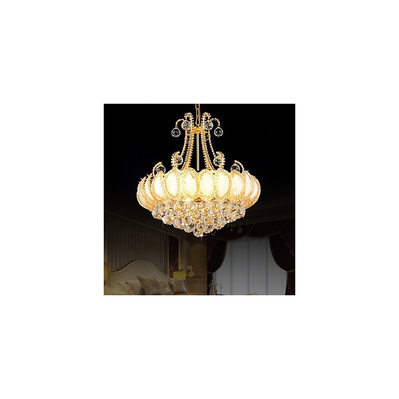 Moderner Luxus-Kronleuchter, Kristall-Pendelleuchte, Durchmesser 50 cm, enthält 8 Glühbirnen