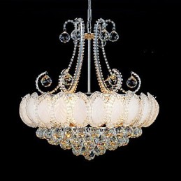 Moderner Luxus-Kronleuchter, Kristall-Pendelleuchte, Durchmesser 50 cm, enthält 8 Glühbirnen