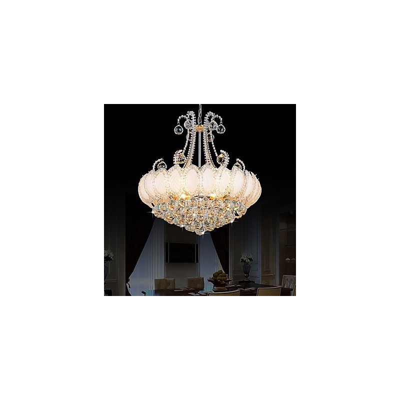 Moderner Luxus-Kronleuchter, Kristall-Pendelleuchte, Durchmesser 50 cm, enthält 8 Glühbirnen