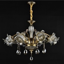 Rustikale Lodge-Malerei für Designer, Metall, Innenräume, 2-flammiger Kronleuchter