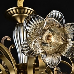 Rustikale Lodge-Malerei für Designer, Metall, Innenräume, 2-flammiger Kronleuchter