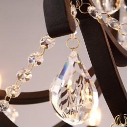 5 Lichter Kristall Kronleuchter Modern Zeitgenössisch Traditionell Klassisch Rustikal Lodge Vintage Retro Laterne Trommel Land Malerei