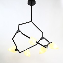 Fünf Licht Post Moderne Metall mit Glas Pfirsich Kronleuchter Lampe die Kantine Schmücken Pendelleuchte