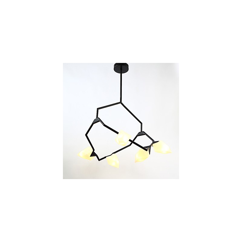 Fünf Licht Post Moderne Metall mit Glas Pfirsich Kronleuchter Lampe die Kantine Schmücken Pendelleuchte
