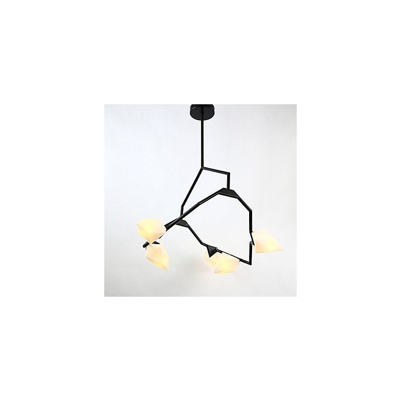 Fünf Licht Post Moderne Metall mit Glas Pfirsich Kronleuchter Lampe die Kantine Schmücken Pendelleuchte