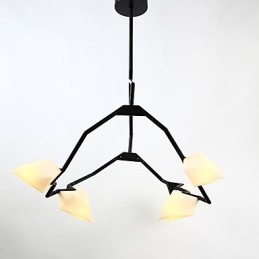 Fünf Licht Post Moderne Metall mit Glas Pfirsich Kronleuchter Lampe die Kantine Schmücken Pendelleuchte