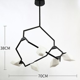 Fünf Licht Post Moderne Metall mit Glas Pfirsich Kronleuchter Lampe die Kantine Schmücken Pendelleuchte