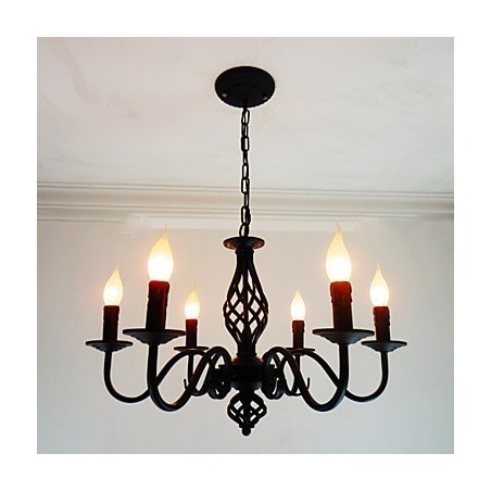 Künstlerisch schick und modern, andere Funktionen für Kerzenstil, Metall, für den Innenbereich, 6 Glühbirnen, Kronleuchter Künstlerisch schick und modern, andere Funktionen für Kerzenstil, Metall, für den Innenbereich, 6 Glühbirnen, Kronleuchter