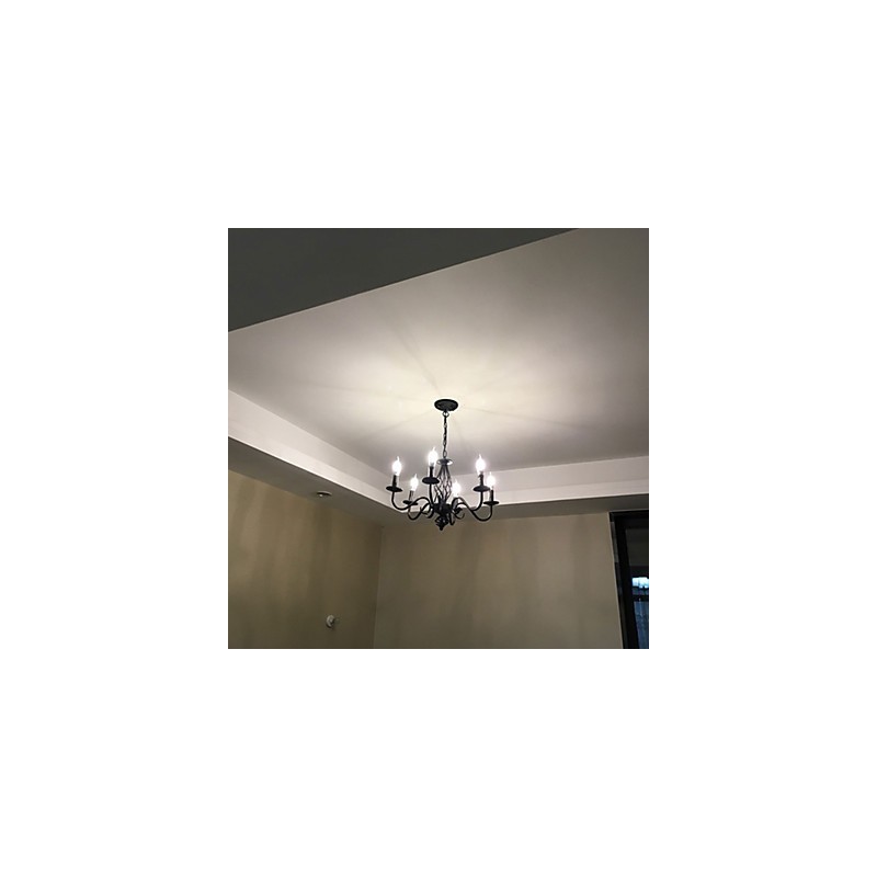 Künstlerisch schick und modern, andere Funktionen für Kerzenstil, Metall, für den Innenbereich, 6 Glühbirnen, Kronleuchter