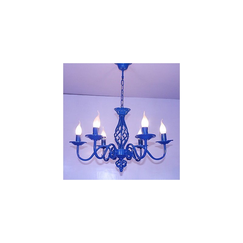 Künstlerisch schick und modern, andere Funktionen für Kerzenstil, Metall, für den Innenbereich, 6 Glühbirnen, Kronleuchter