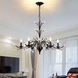 6 Lichter Kristall Kronleuchter Modern Zeitgenössisch Traditionell Klassisch Vintage Retro Country Malerei Feature