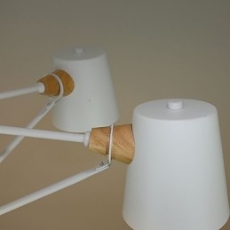 Kronleuchter aus Metall mit 4 Lichtern, mehrfarbig, Macaron-Holz, Vintage-Malerei