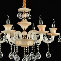 Traditionelles, klassisches galvanisiertes Merkmal für einen Kristall-Kronleuchter im Mini-Stil aus Metall