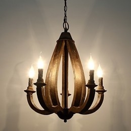 Vintage Malerei Feature Mini Stil Holz Bambus Kronleuchter Lampe die Dekorieren Pendelleuchte