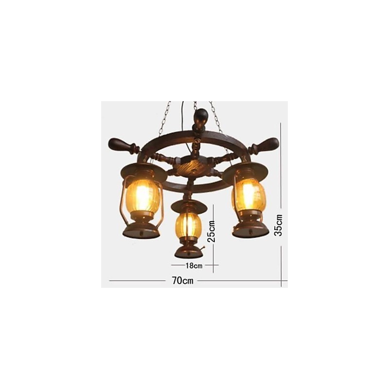 Retro Malerei Holz Bambus Kronleuchter