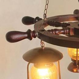 Retro Malerei Holz Bambus Kronleuchter