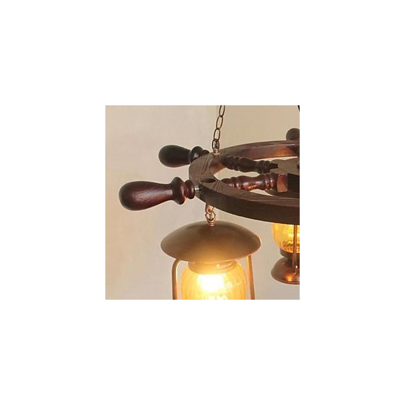Retro Malerei Holz Bambus Kronleuchter