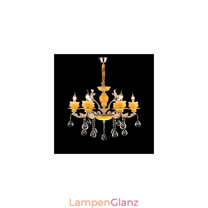 Traditionelle klassische Zinklegierung für Kronleuchter aus Kristall im Mini-Stil mit 6 Glühbirnen