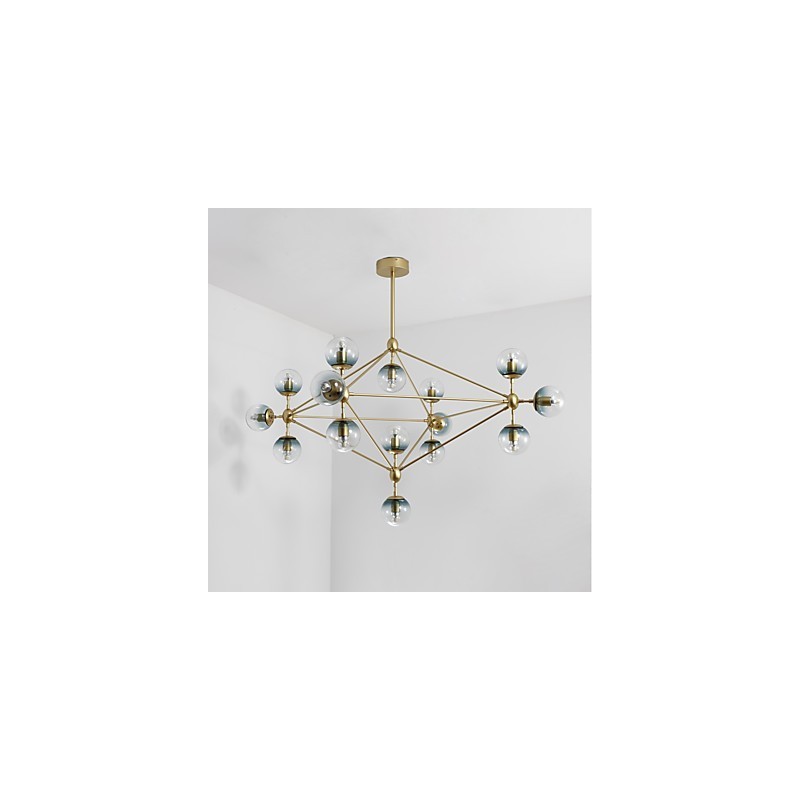Fünfzehn Licht Postmodernen Europa Stil Modo Metall Glas Pendelleuchte das Foyer Schmücken Industrielle Kronleuchter Lampe