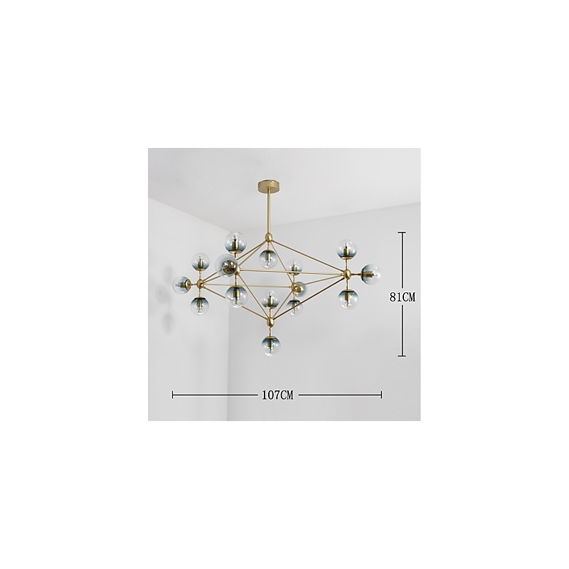 Fünfzehn Licht Postmodernen Europa Stil Modo Metall Glas Pendelleuchte das Foyer Schmücken Industrielle Kronleuchter Lampe