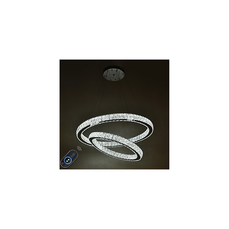 Indoor Kristall Kronleuchter Moderne Pendelleuchte Deckenleuchte Dimmbare Beleuchtung Lampe mit Fernbedienung
